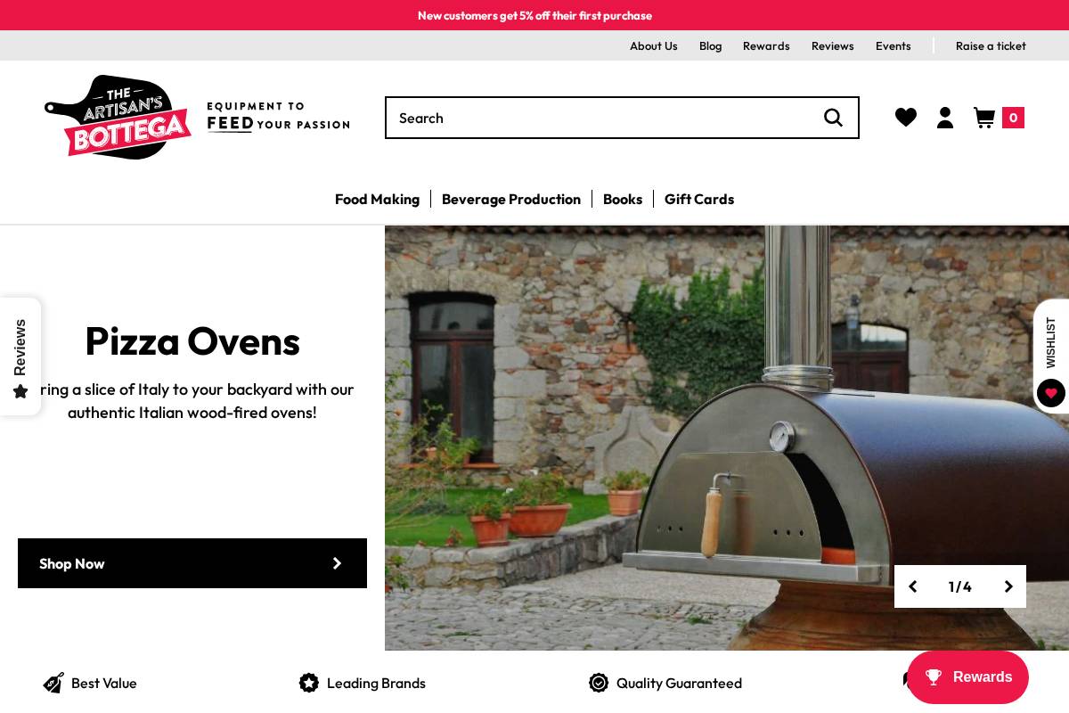 Artisansbottega homepage screenshot
