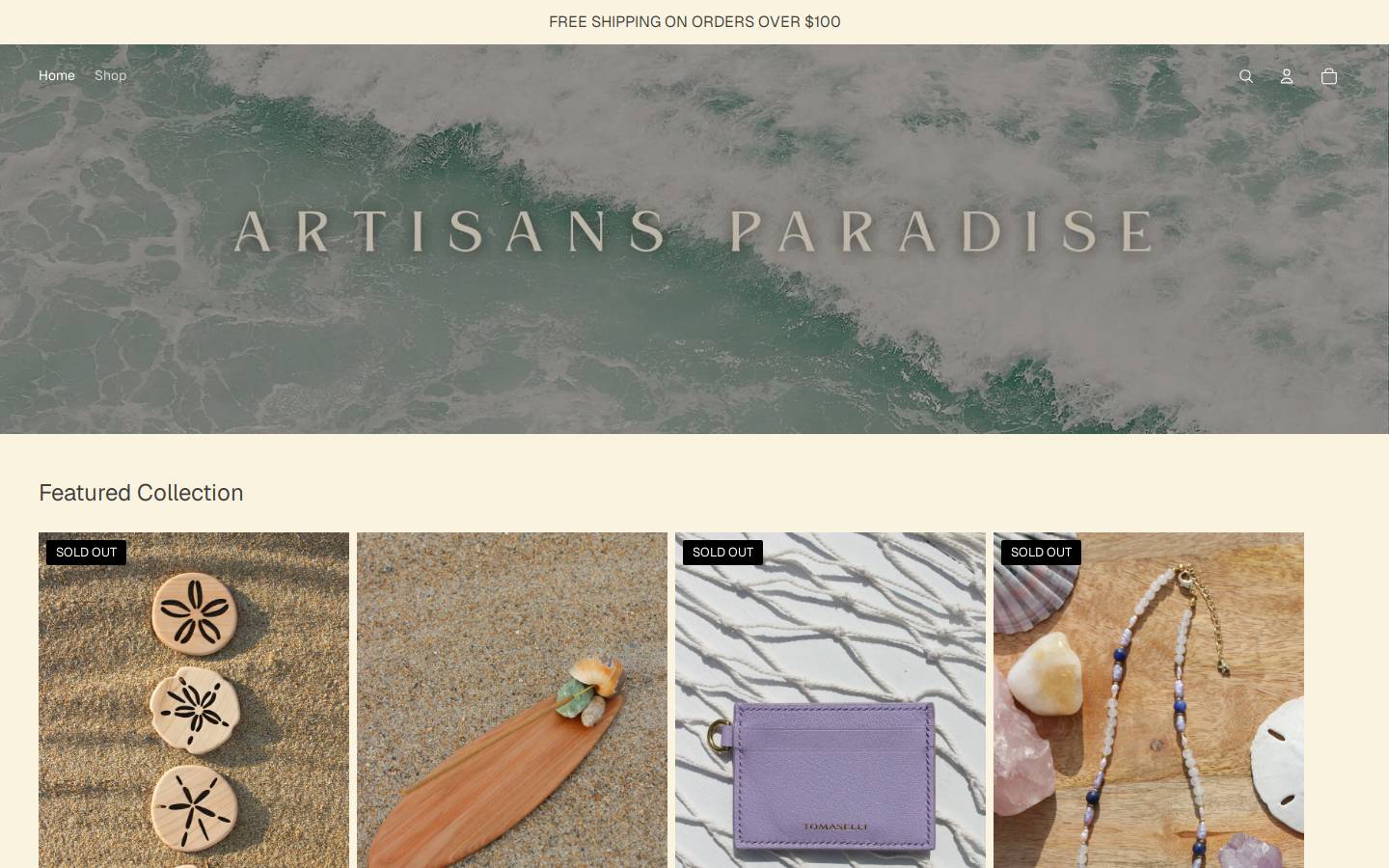 artisansparadise.com homepage screenshot