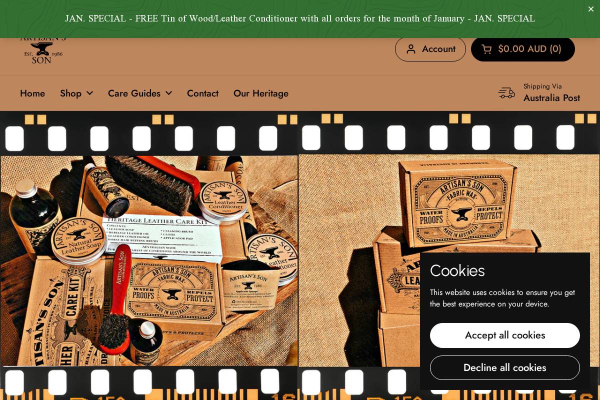 artisansson.com homepage screenshot