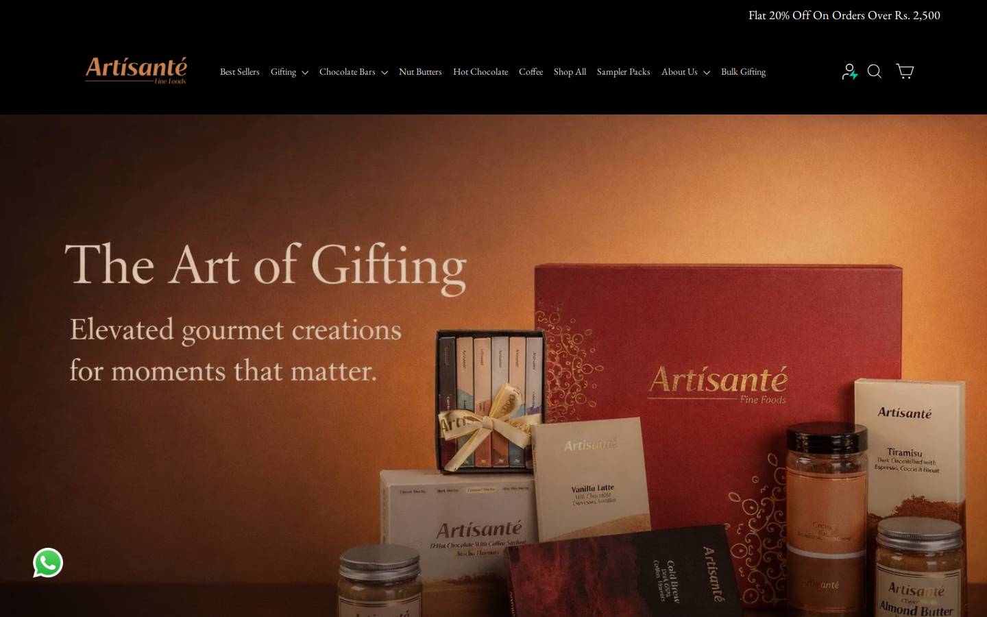 artisante.in homepage screenshot