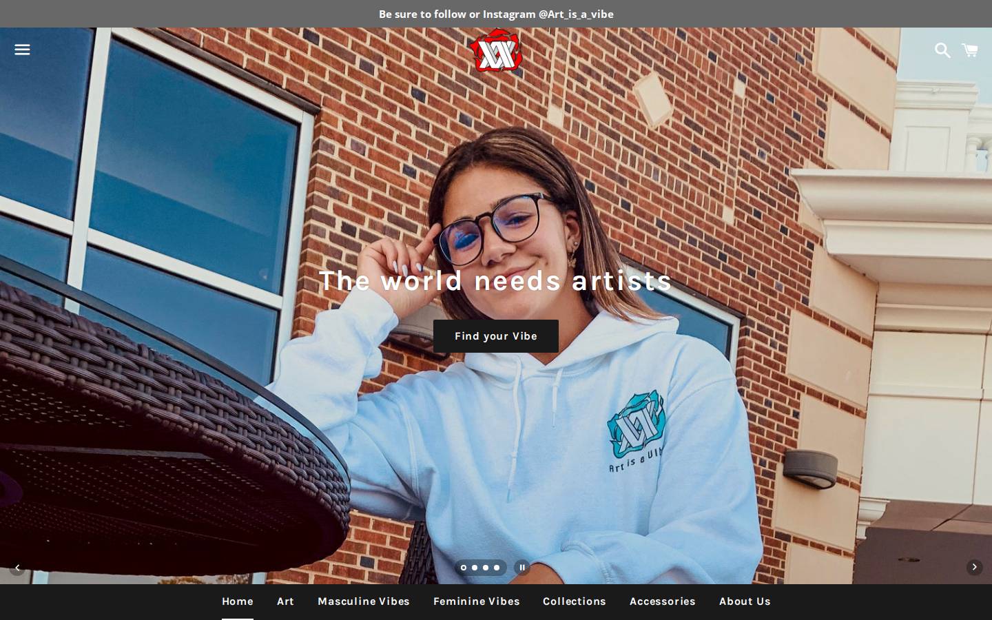 artisavibe.com homepage screenshot