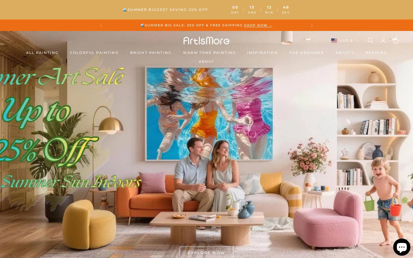 Artismore homepage screenshot