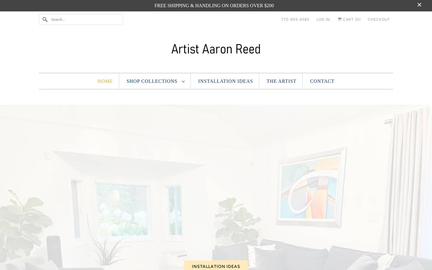 artistaaronreed.com homepage screenshot