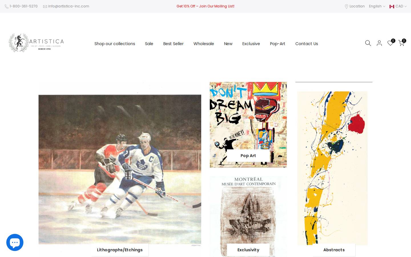 Artisticafineart homepage screenshot