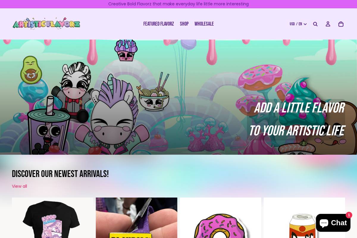 artisticflavorz.com homepage screenshot