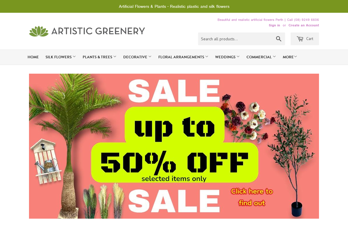 Artistic Greenery homepage screenshot