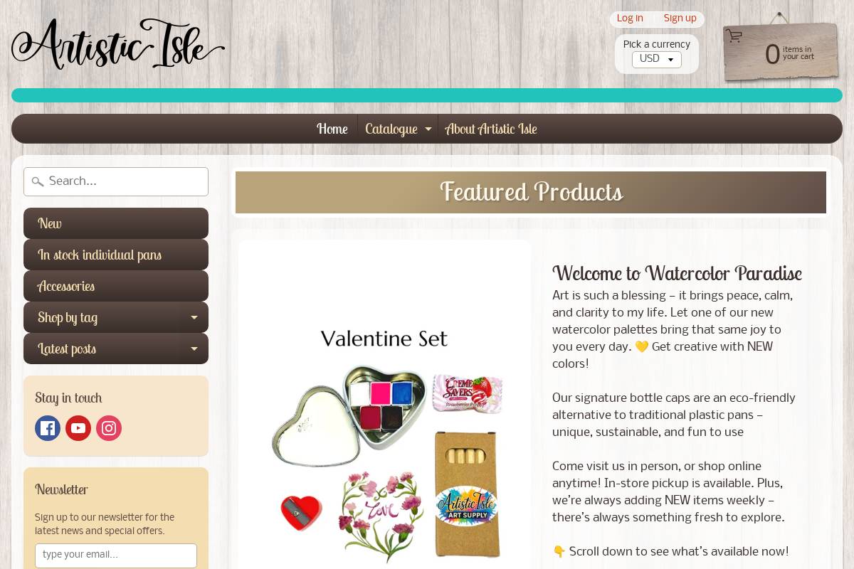 artisticisle.com homepage screenshot