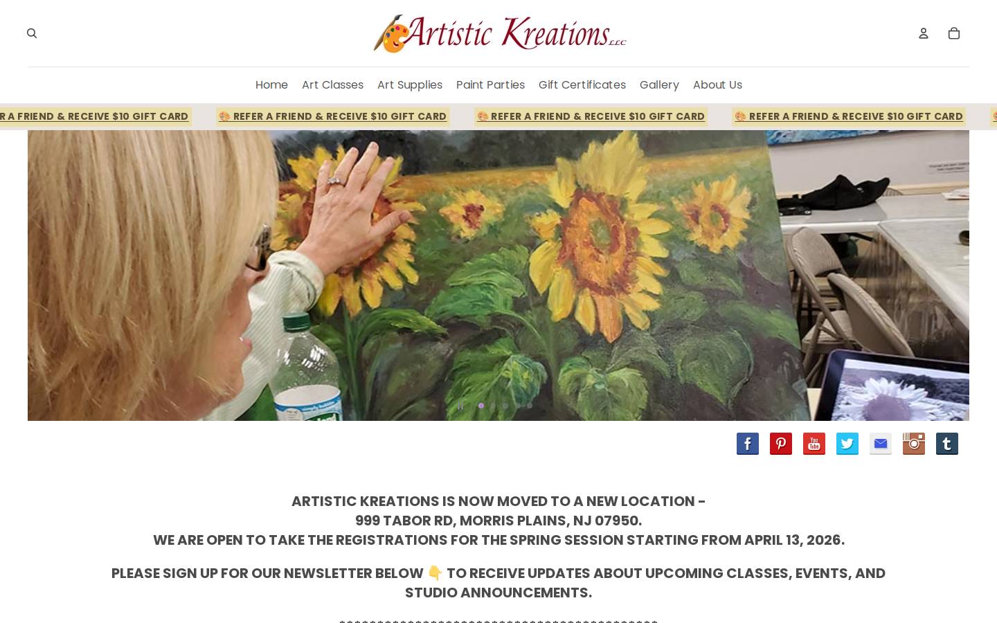 artistickreationsnj.com homepage screenshot