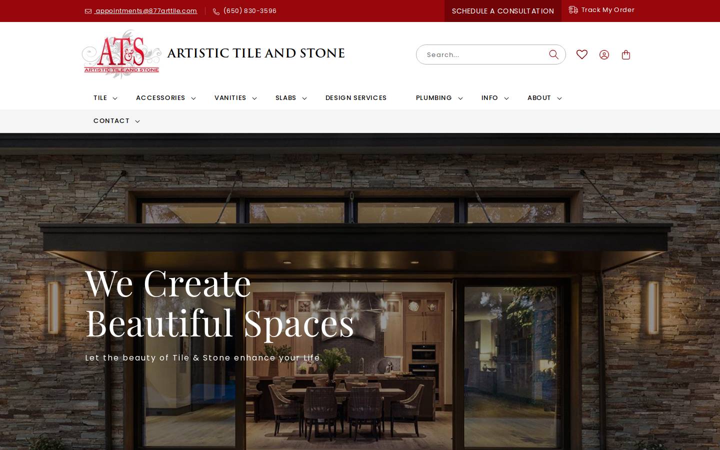 artistictileandstone.com homepage screenshot