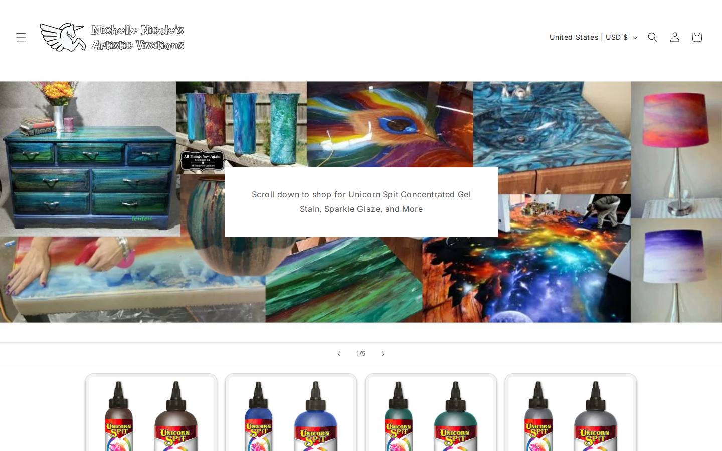 artisticvivations.com homepage screenshot