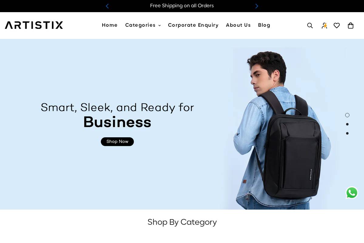 artistix.in homepage screenshot