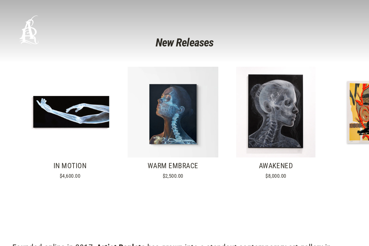 Artist Replete homepage screenshot