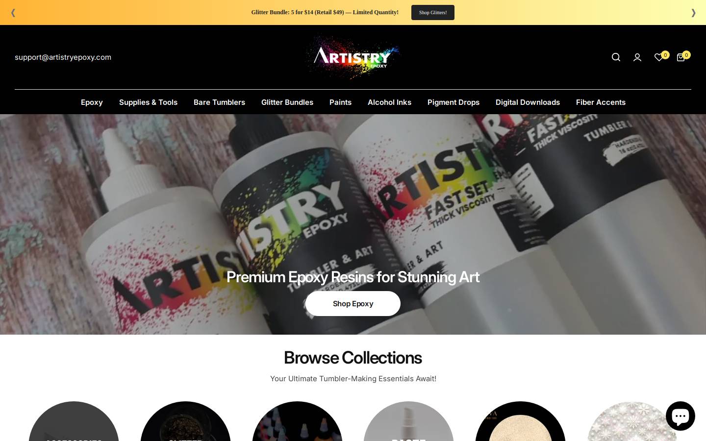artistryepoxy.com homepage screenshot