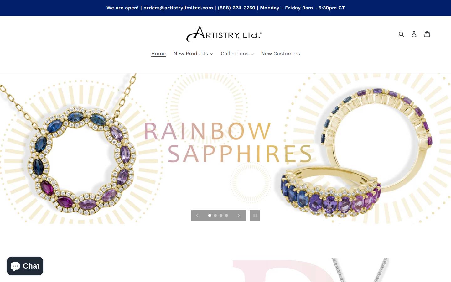 artistrylimited.com homepage screenshot