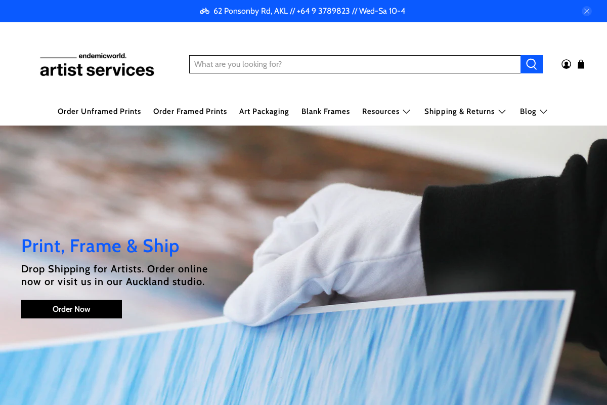 artistservices.co.nz homepage screenshot