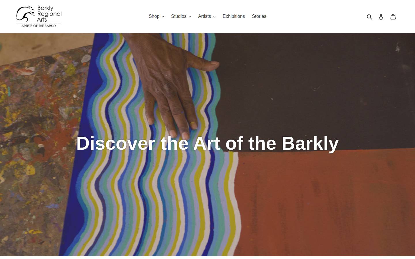 artistsofbarkly.com.au homepage screenshot
