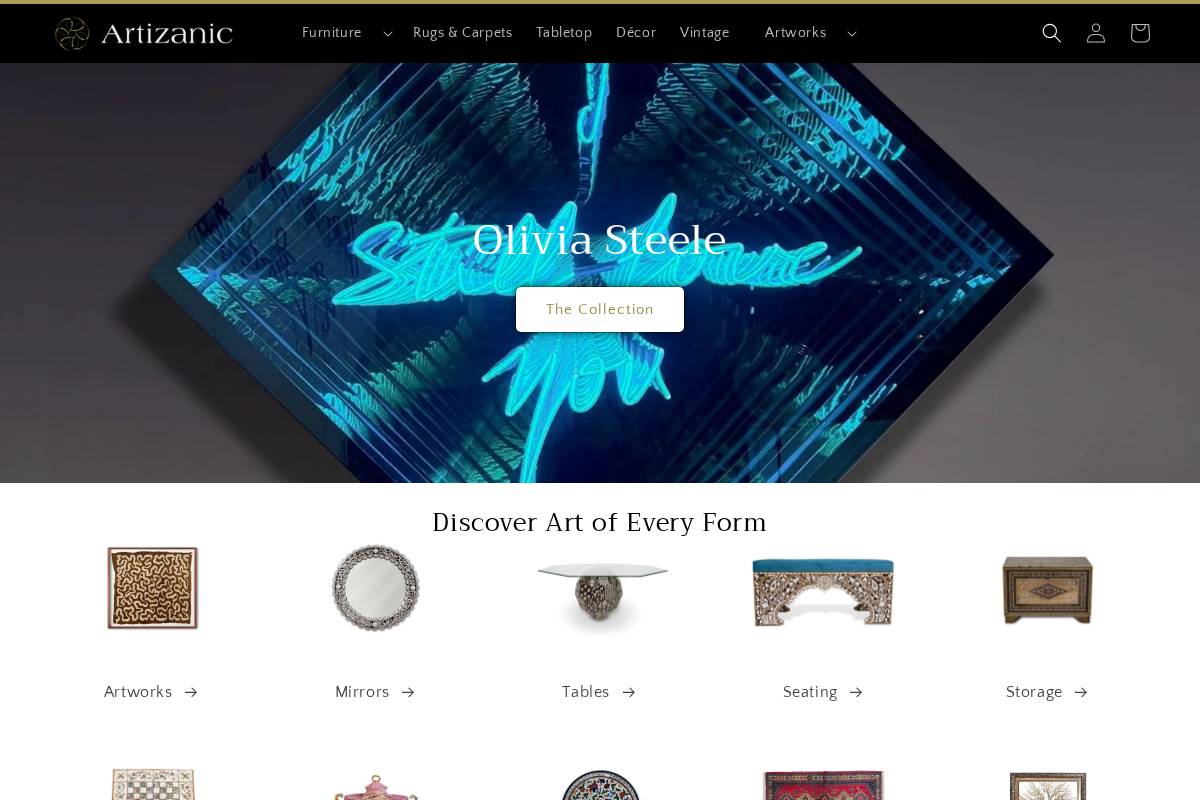 artizanic.com homepage screenshot