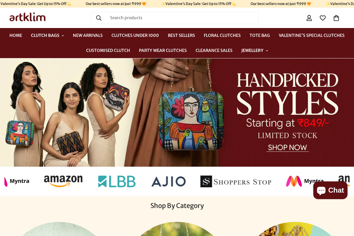 Artklim homepage screenshot