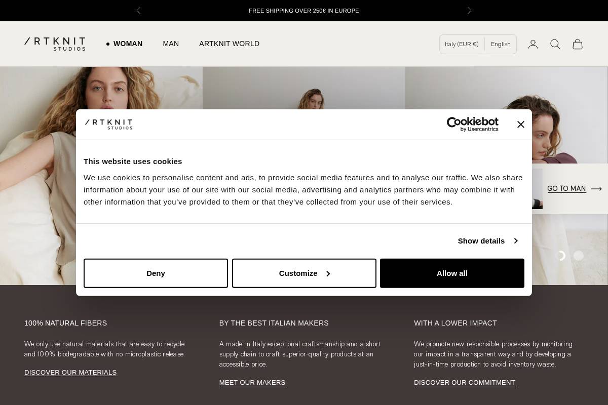 artknit-studios.com homepage screenshot