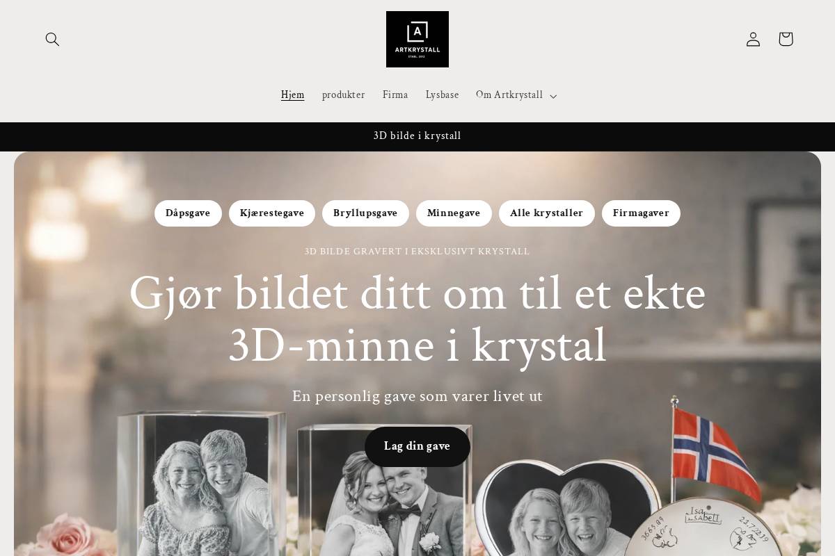 Artkrystall homepage screenshot