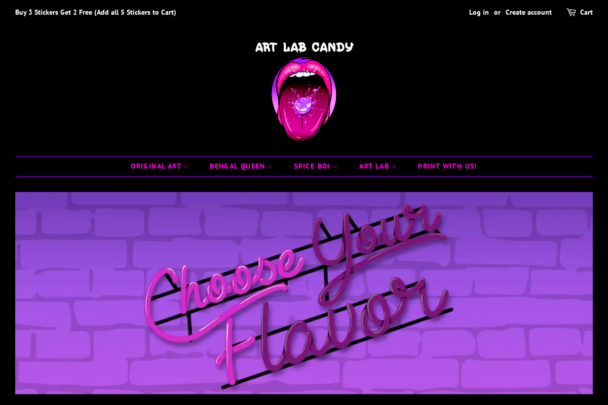 artlabcandy.com homepage screenshot