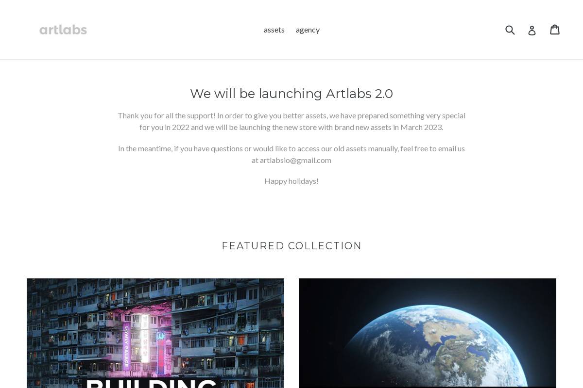 artlabs.io homepage screenshot