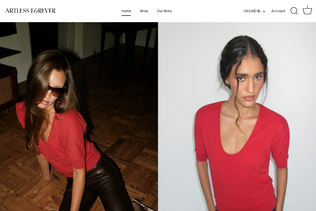 artlessforever.com homepage screenshot