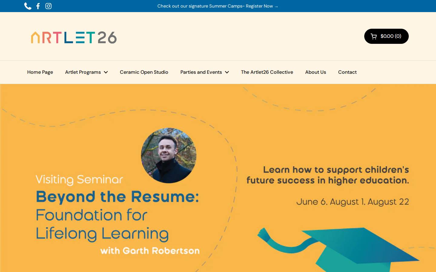 artlet26.com homepage screenshot