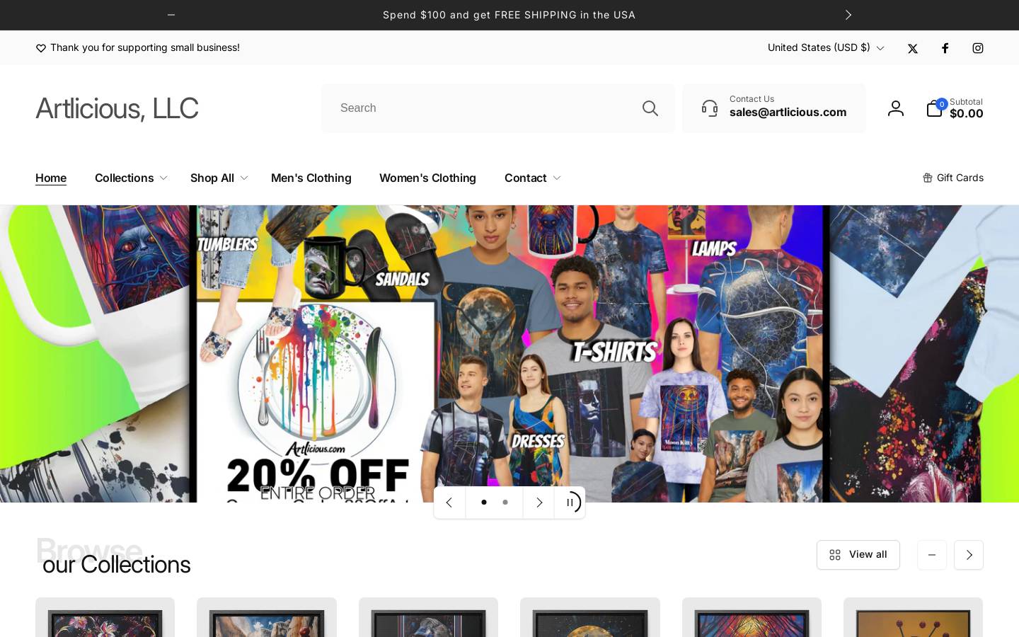 artlicious.com homepage screenshot