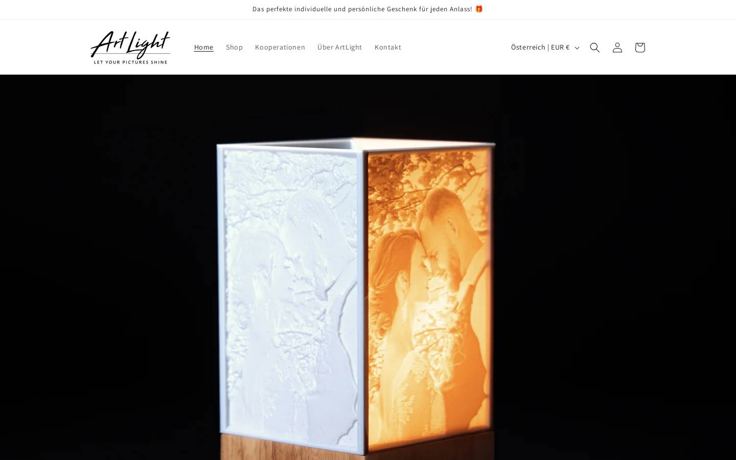 artlight.at homepage screenshot
