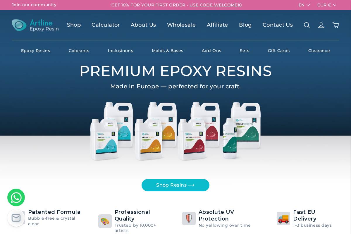 artline-resin.eu homepage screenshot