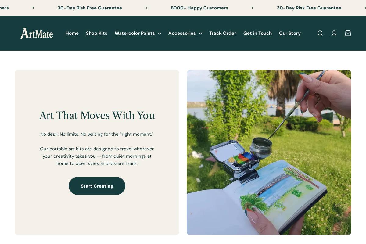 artmaate.com homepage screenshot