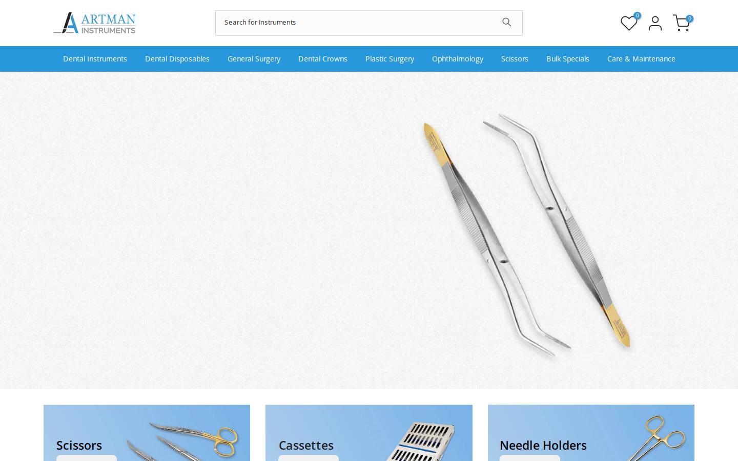artmaninstruments.com homepage screenshot