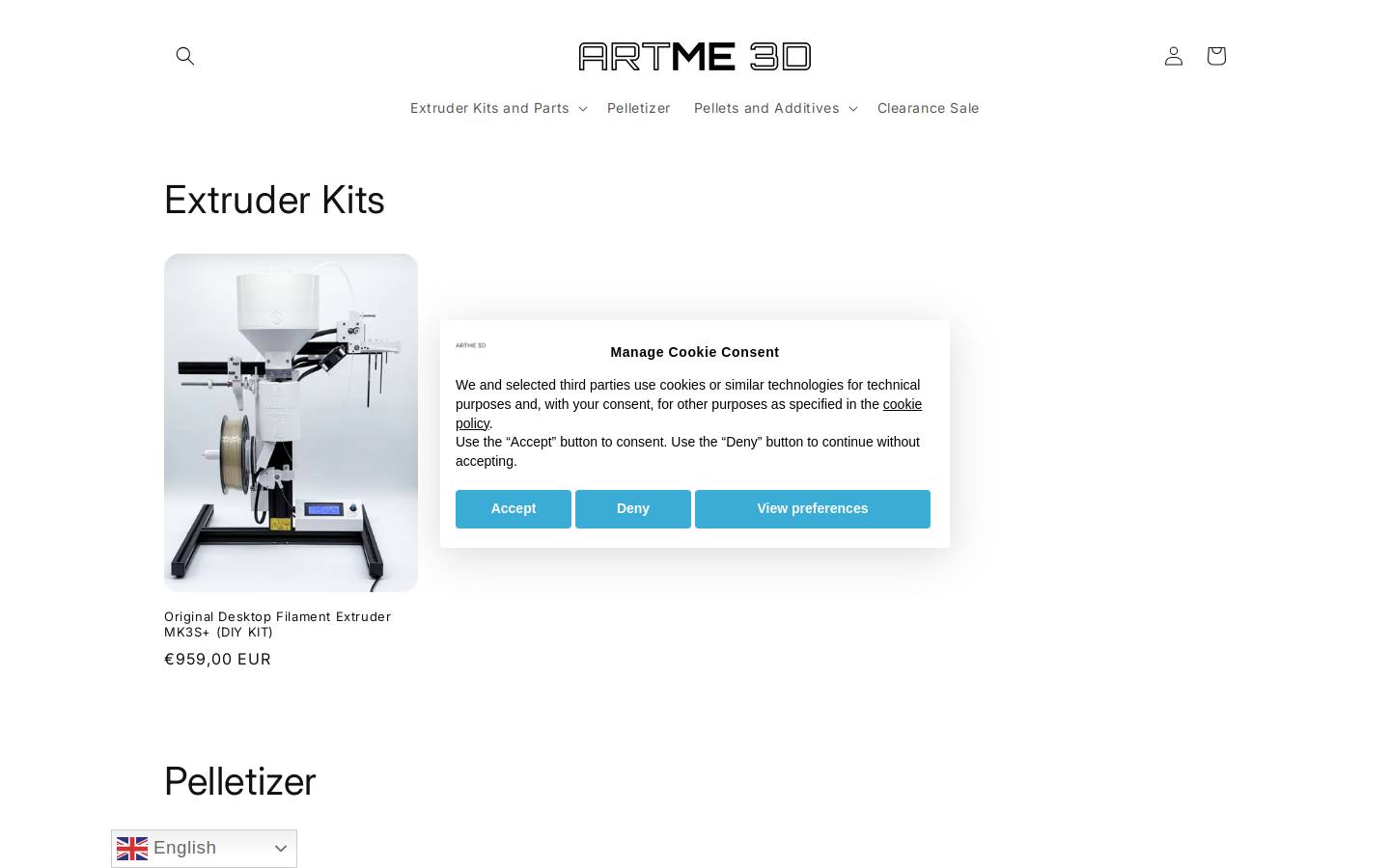 Artme 3d homepage screenshot