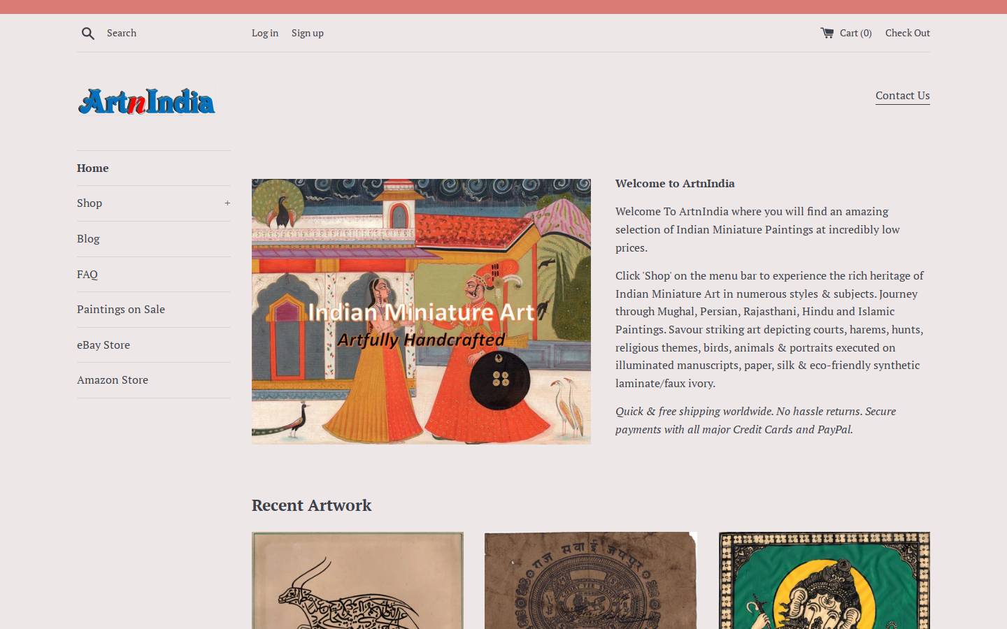 artnindia.com homepage screenshot