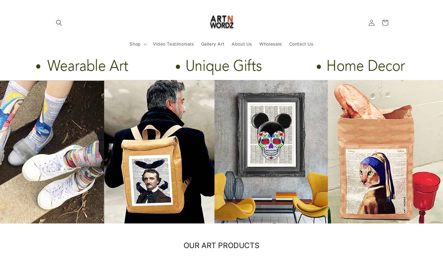 artnwordz.com homepage screenshot