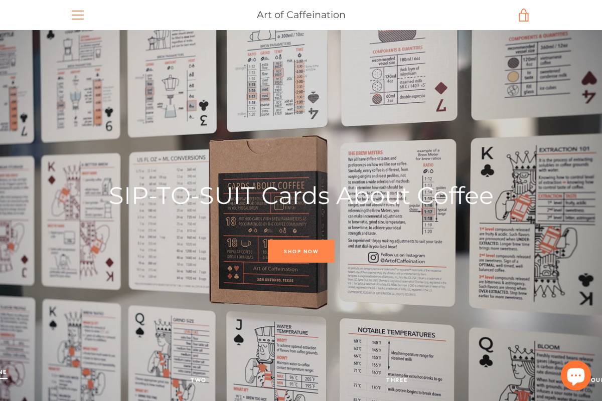 artofcaffeination.com homepage screenshot