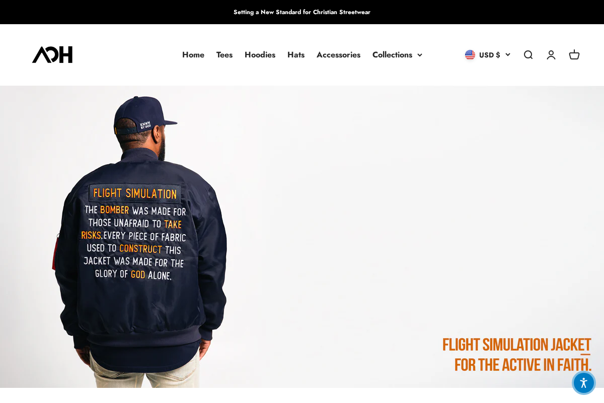 AOH homepage screenshot