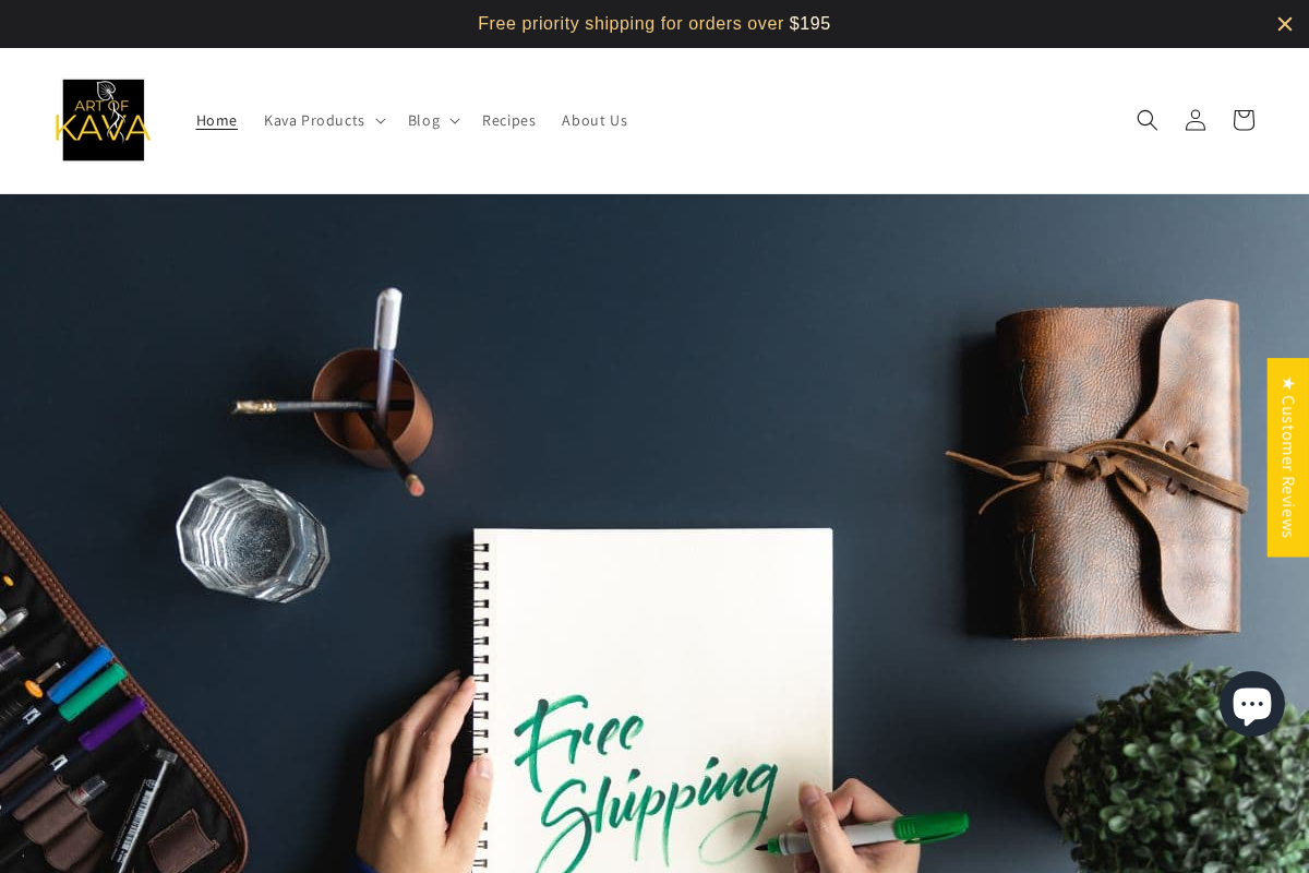 Art of Kava homepage screenshot