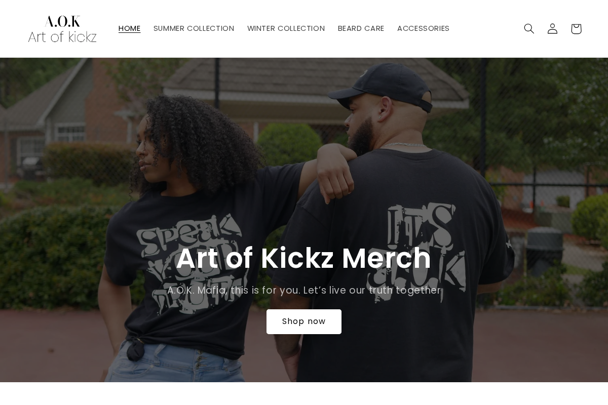 Art of Kickz homepage screenshot