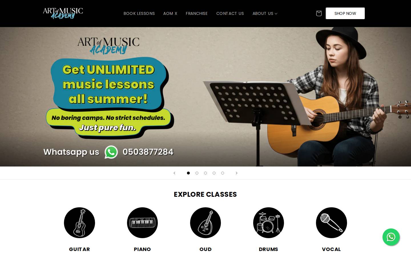 artofmusic.com homepage screenshot