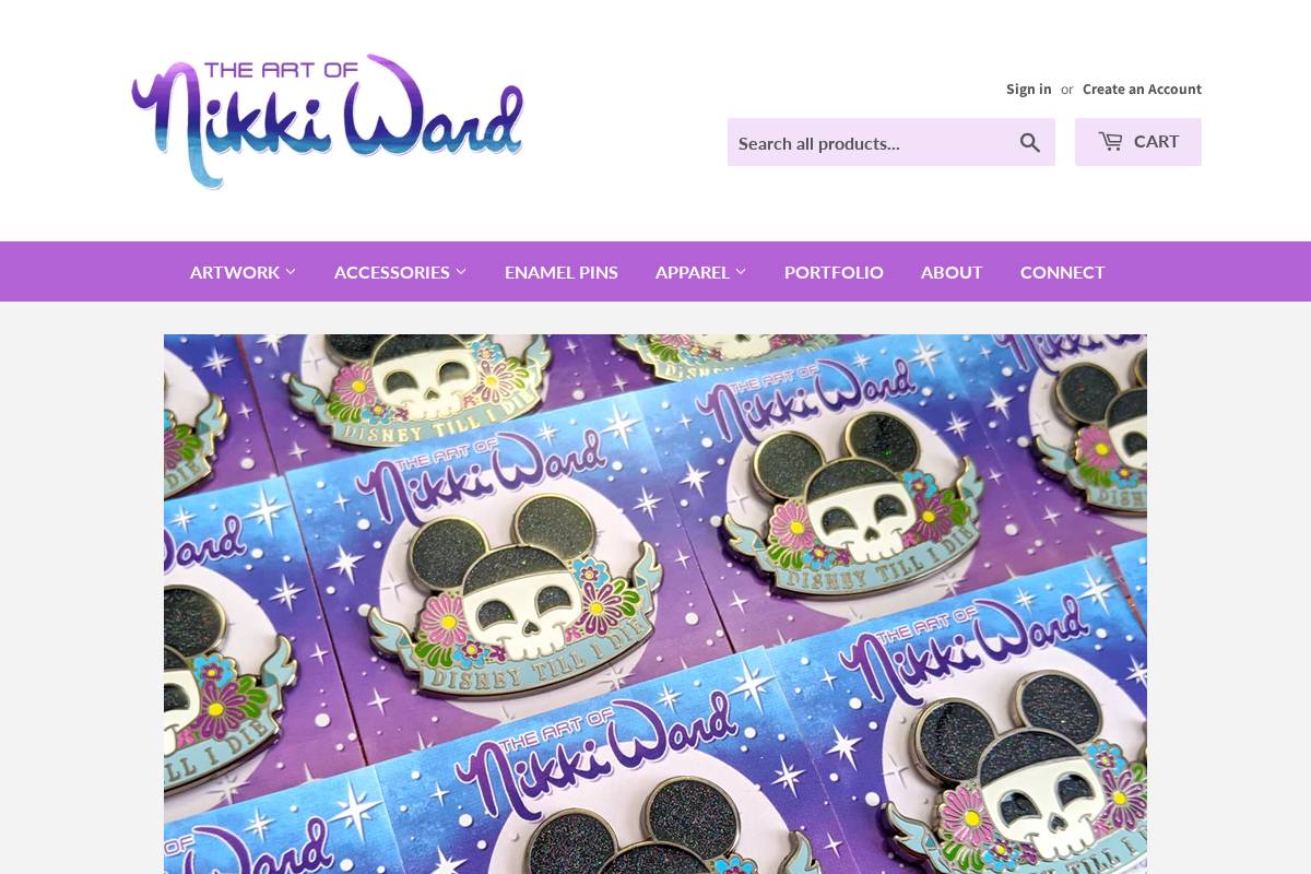 artofnikkiward.com homepage screenshot