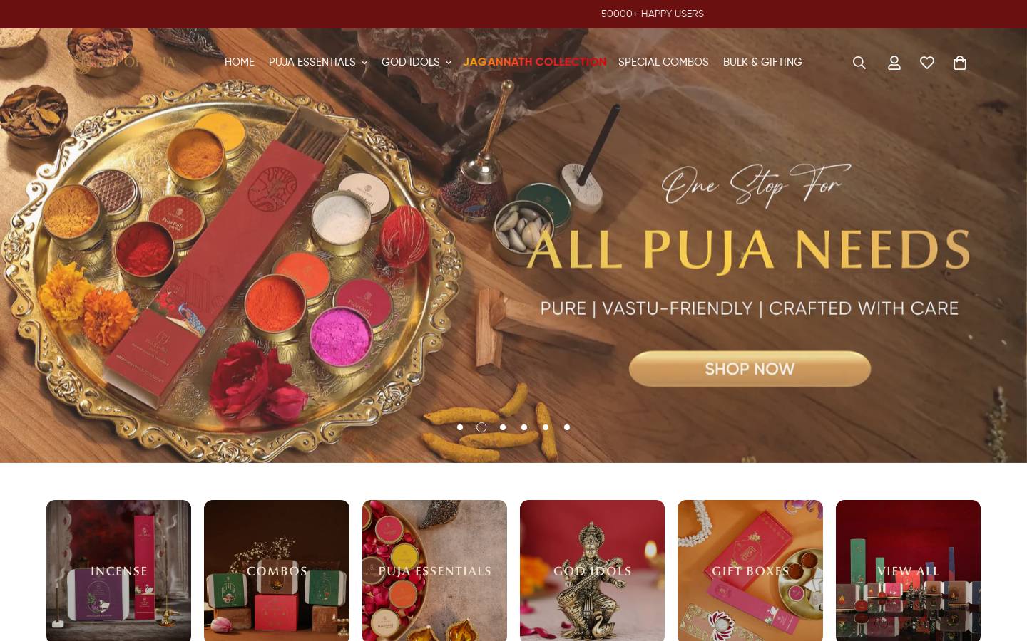 artofpuja.com homepage screenshot