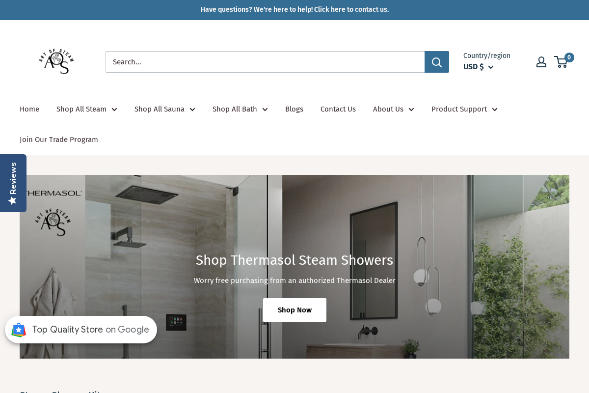 artofsteamco.com homepage screenshot