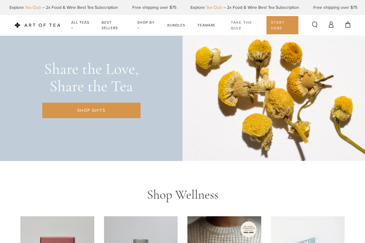 Art of Tea homepage screenshot