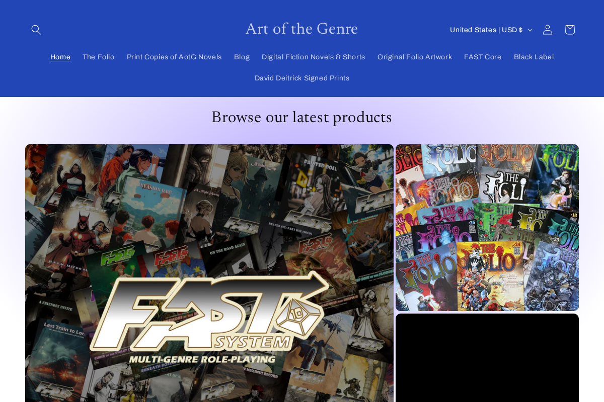 artofthegenre.com homepage screenshot