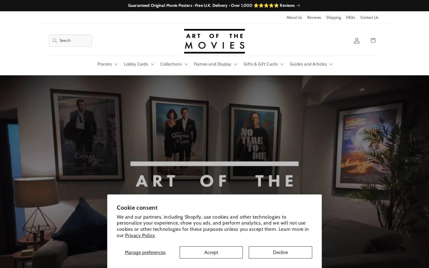 Artofthemovies homepage screenshot