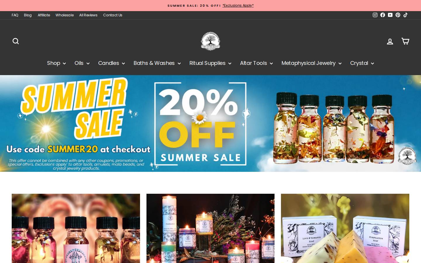 artoftheroot.com homepage screenshot