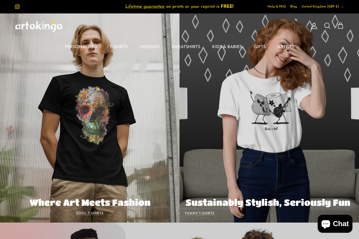 artokingo.co.uk homepage screenshot