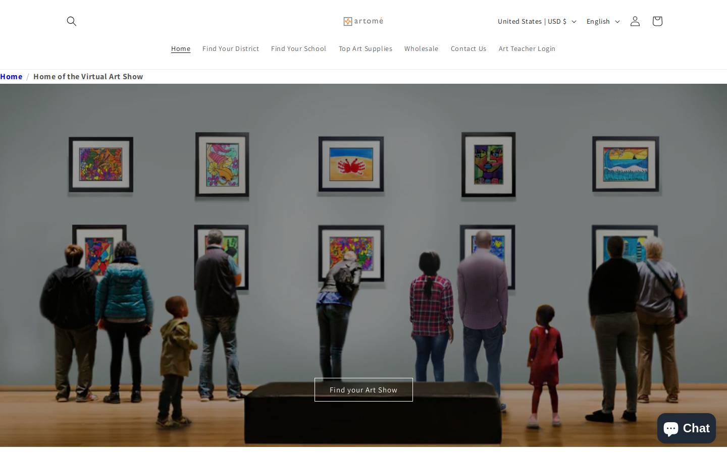 artomestore.com homepage screenshot